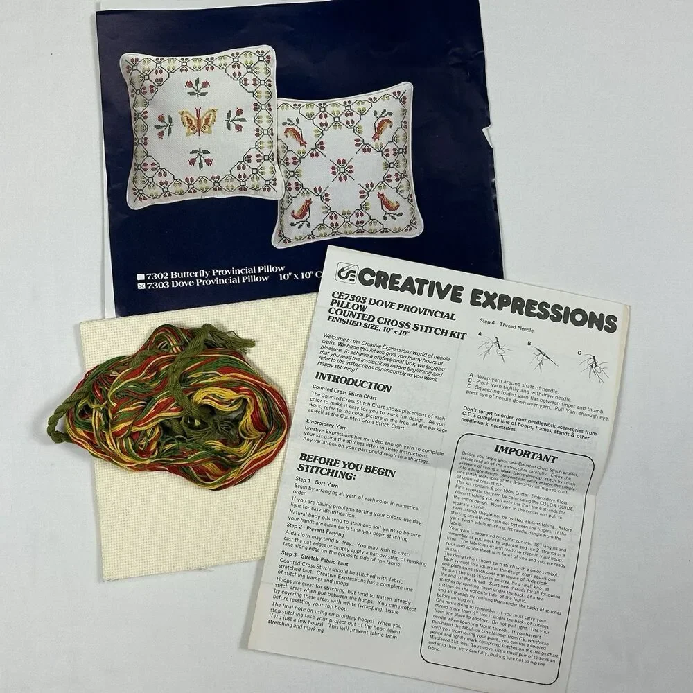 Vintage 1981 Creative Expressions Cross Stitch Kit 10 x 10 Dove Provincial 7303